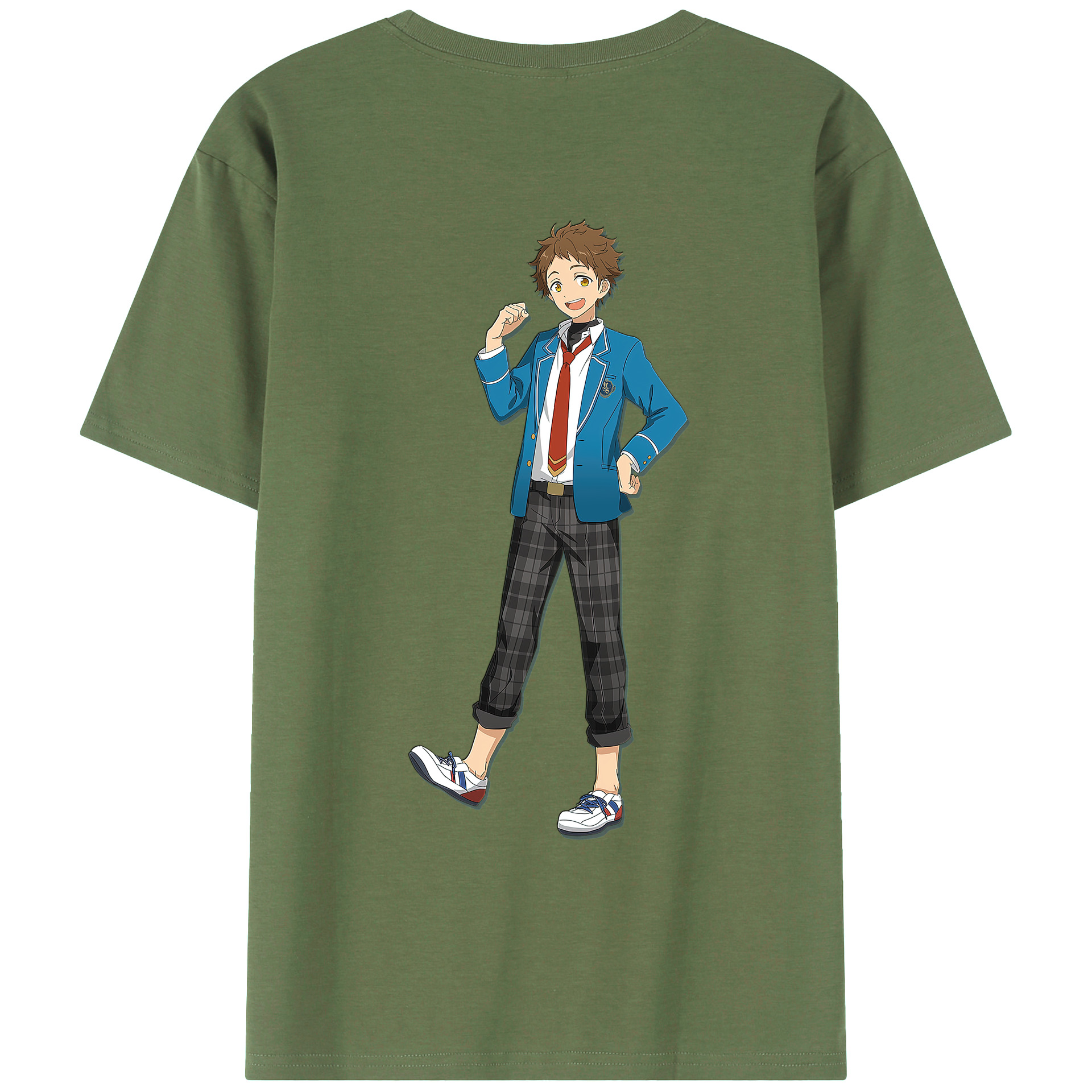 （画像用） あんさんぶるスターズ! Ensemble Stars 綿100％ メンズ半袖Tシャツ（バックプリント） 通気性